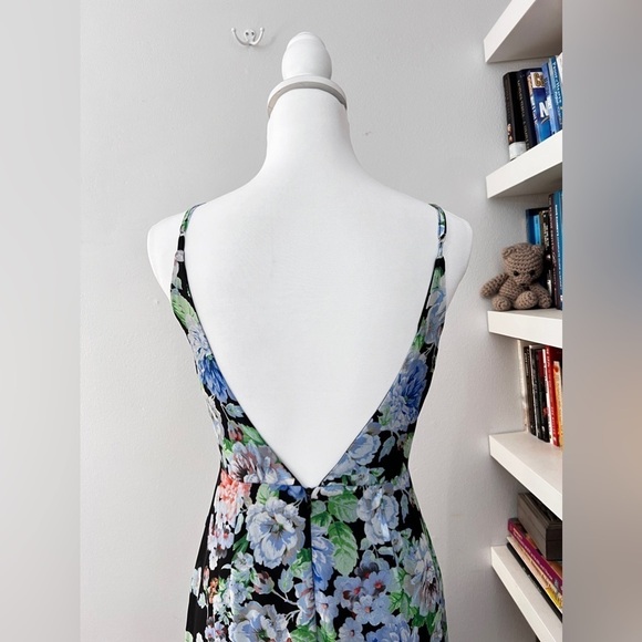 Lulus Effortless Energy Floral Multi Print Asymmetrical Maxi Dress size small - Picture 8 of 13